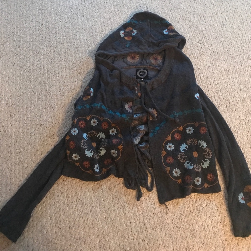 Biya high end hooded sweater with ties